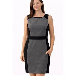 Banana Republic black and grey work sheath dress size 4p